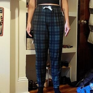 Calvin Klein Black and Gray Plaid Joggers